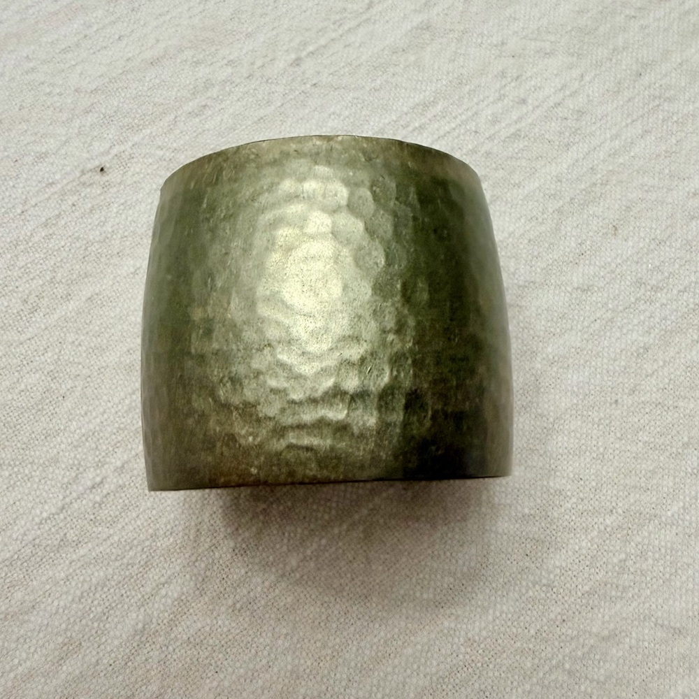 Wide Hammered Brass Cuff Minimalist Bracelet